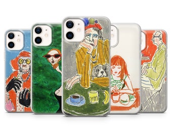 Painting Phone Case Colourful Art Cute Cover fit for iPhone 15 Pro Max, 14 Plus, 13, 12, 11, XR, XS & Samsung S24, S23, A54, A25, Pixel 8, 7