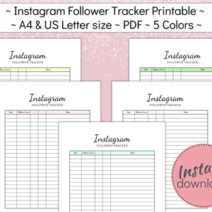 Instagram Follower Tracker Printable Social Media Subscriber - Etsy