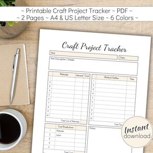 Printable Artisan Project Tracker, Craft Creation Planner, How to ...