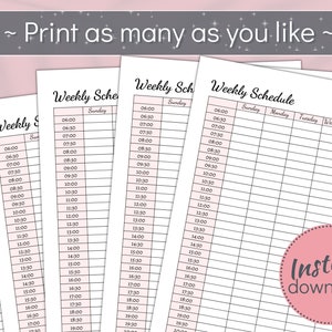 Printable Half Hour Weekly to Do List Minimalist Overview - Etsy
