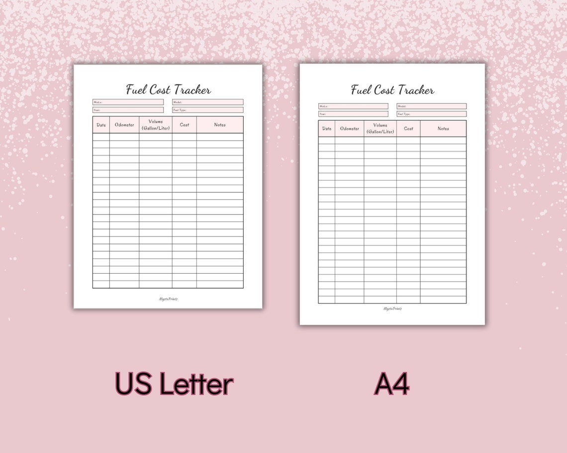Printable Vehicle Maintenance and Expense Tracker Bundle, Car and ...