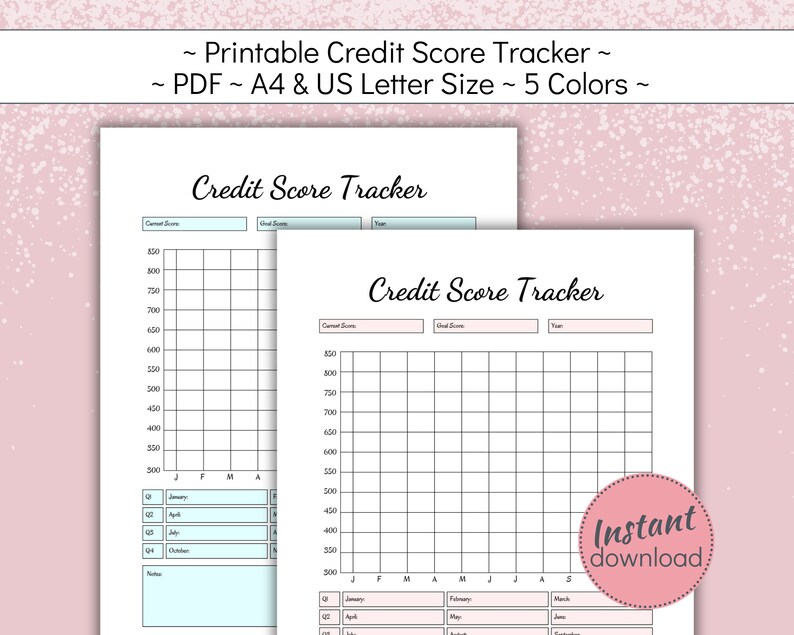 Credit Score Repair Sheet Printable, Credit Score Tracker, Financial ...