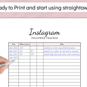 Instagram Follower Tracker Printable Social Media Subscriber - Etsy