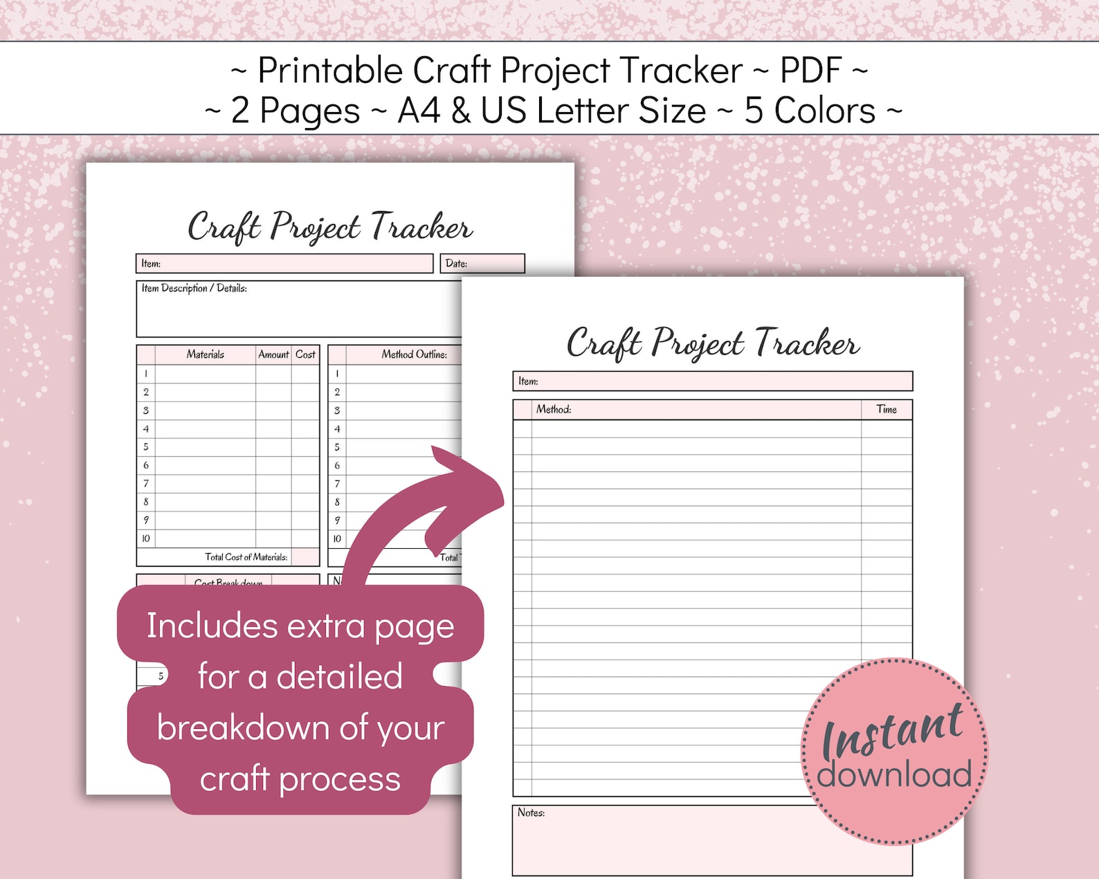 Printable Craft Project Tracker, Artisan Item Creation Planner, How to ...