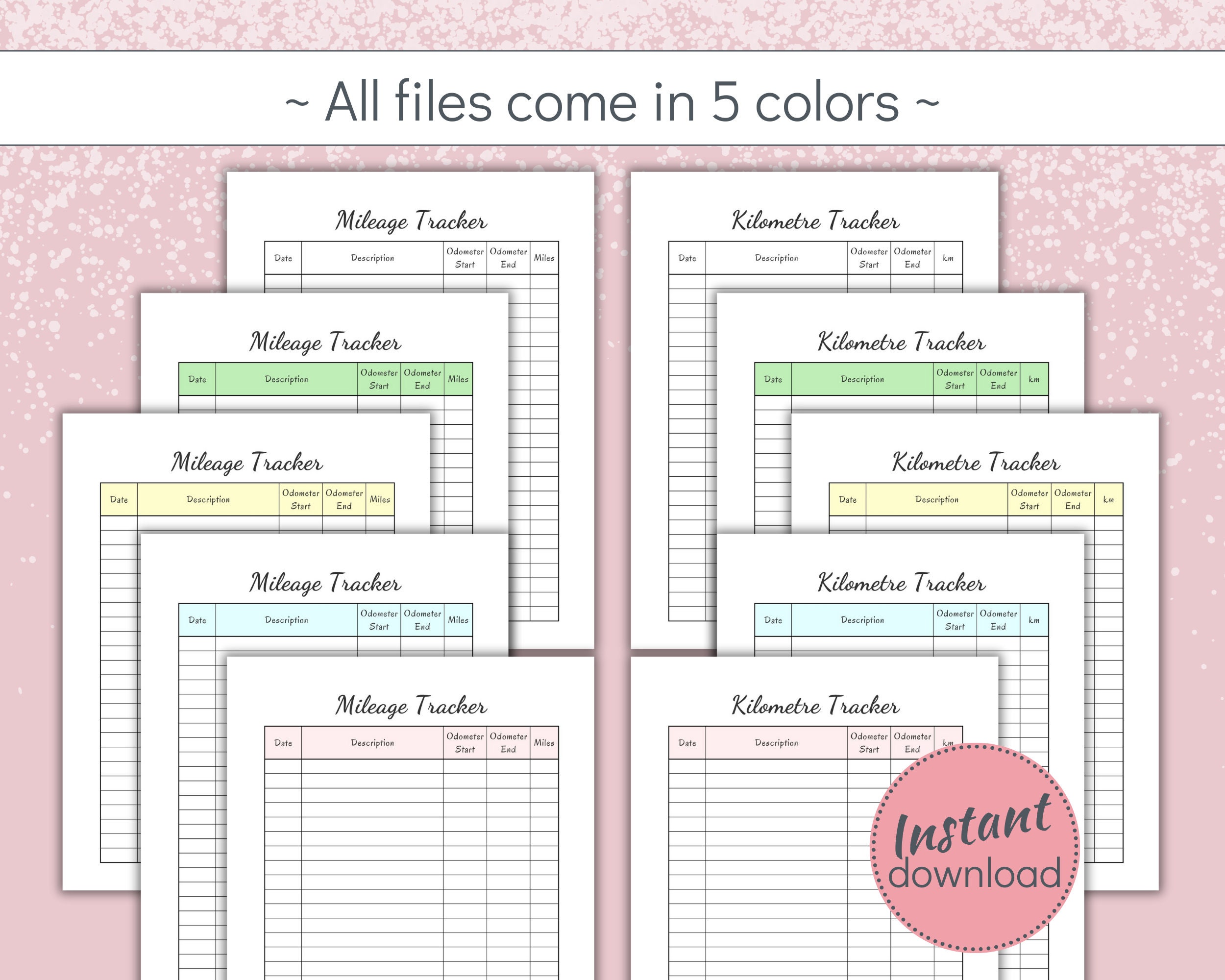 Printable Vehicle Maintenance and Expense Tracker Bundle, Car and ...