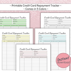 Printable Credit Card Debt Repayment Planner, Payoff Tracker in 5 ...