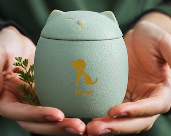 Custom Ceramic Pet Urn for Dog/Cat Ashes - Memorial  for a beloved pet Gift - Cremation Urn - Pet Loss Gifts - Unique Pottery Urn