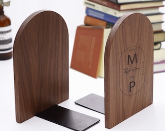 Mothers day Handmade Vintage Wood Bookend – Minimalist Design, Personalized Gift, Anime & Office Organizer, Graduation Gift