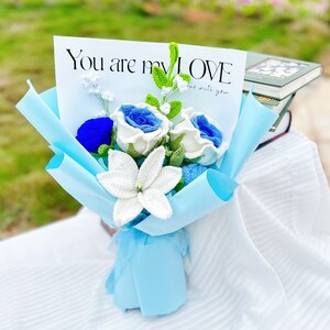 Birthday Gift Handmade Crochet Flower Bouquet-Perfect Anniversary, Graduation Gift-Roses, Lilies & More-Personalized, Beautifully Crafted