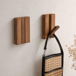 Patères murales pliables en bois, crochets porte-manteaux dissimulés, organisateur d'entrée minimaliste, décoration intérieure moderne, cadeau de pendaison de crémaillère