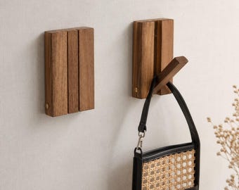Foldable Wooden Wall Hooks, Hidden Coat Hooks, Minimalist Entryway Organizer, Modern Home Decor, Housewarming Gift