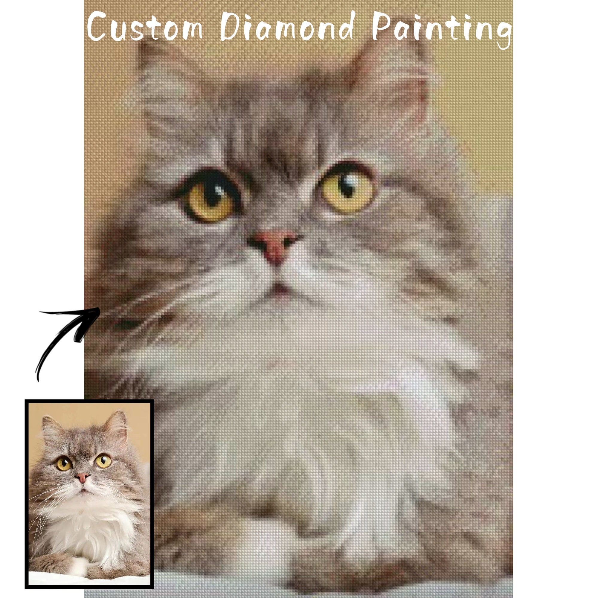 Foto personalizzata personalizzata Diamond Painting, 5D fai da te privato  personalizzato Diamond Art per adulti, trapano rotondo completo 40 x 40 cm