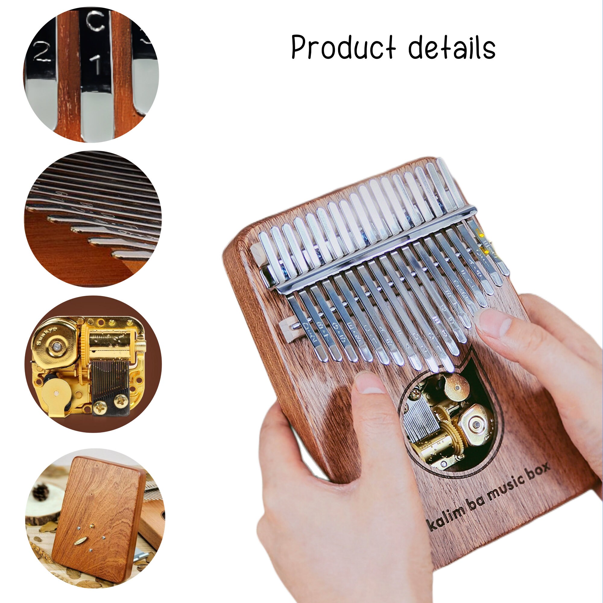 Kalimba17 Keys Thumb Piano Music Box Custom Engraved Music Box Etsy