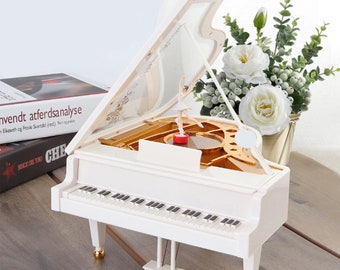 Muttertag Personalisierte Ballerina und Klavier Spieluhr-Vintage Grand Piano Design für Klavierliebhaber -Perfektes Geschenk Jubiläumsgeschenk für Sie
