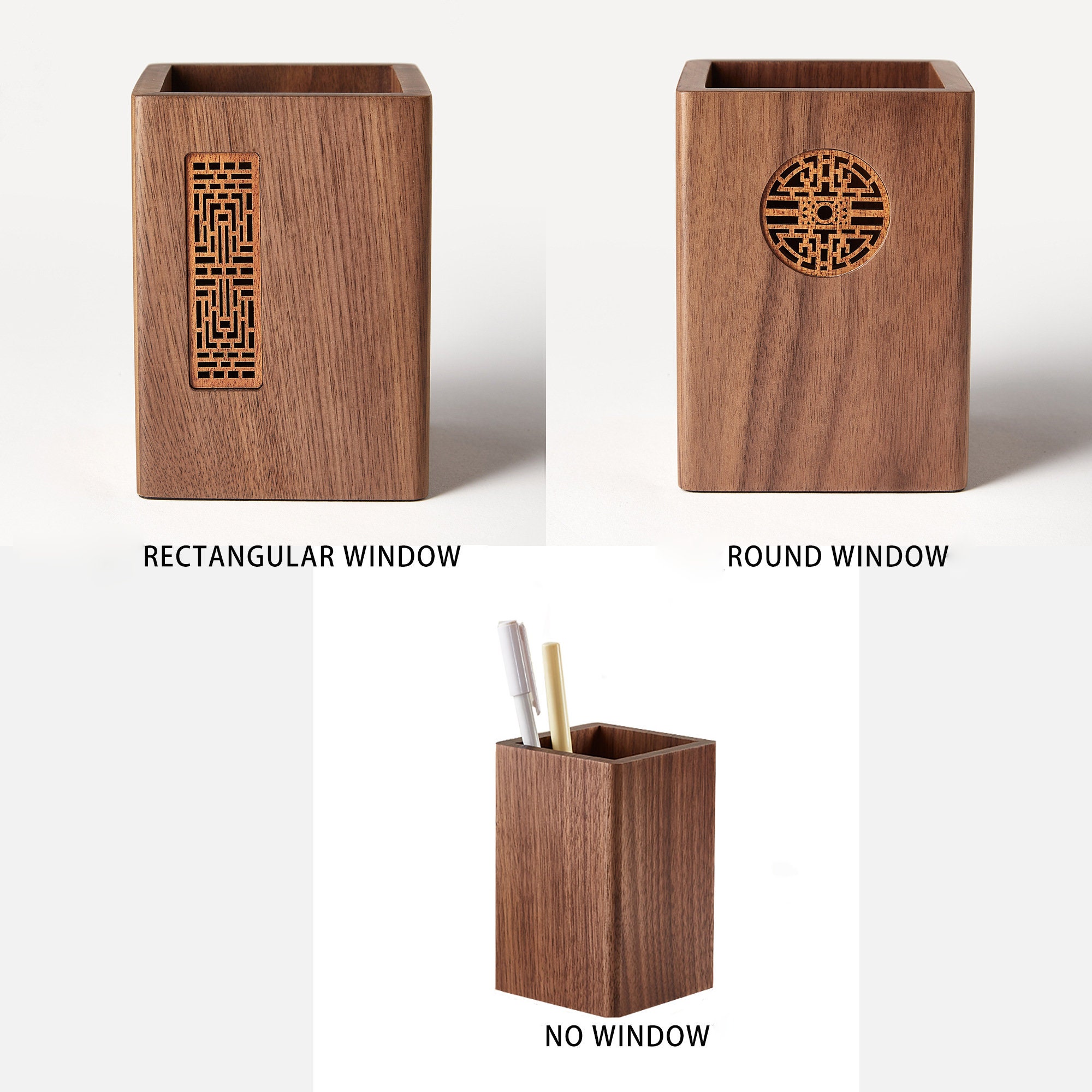 Custom Engraved Wood Pen Holder Personalized Desk Organizer Etsy