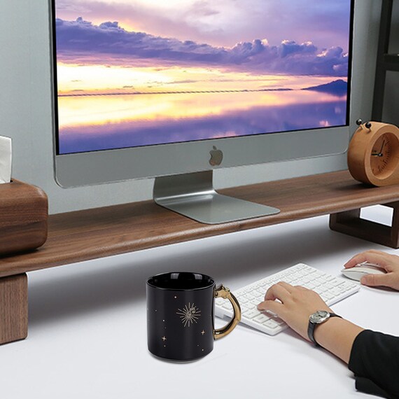 Corner desk with 2024 raised monitor platform
