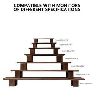 Supporto per monitor in legno da scrivania Supporto rialzato moderno per PC con ripiano da scrivania Accessorio da scrivania perfetto e regalo per lui regalo per la festa del papà immagine 7