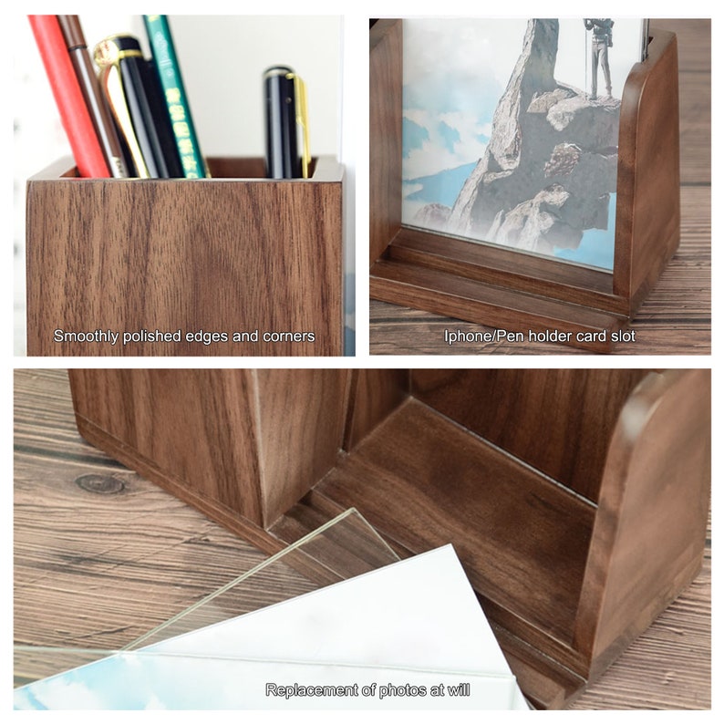Personalized Pen Holder & Graduation Photo Display Unique Desk Organizer for 4x6 Pictures, Perfect Gifts for Her, Coworkers, mom zdjęcie 5