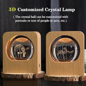 Fathers Day Gift 3D Crystal Photo Custom Engraved Night Light - The Little Prince Personalized Wedding & Anniversary Gifts, LED Base image 3