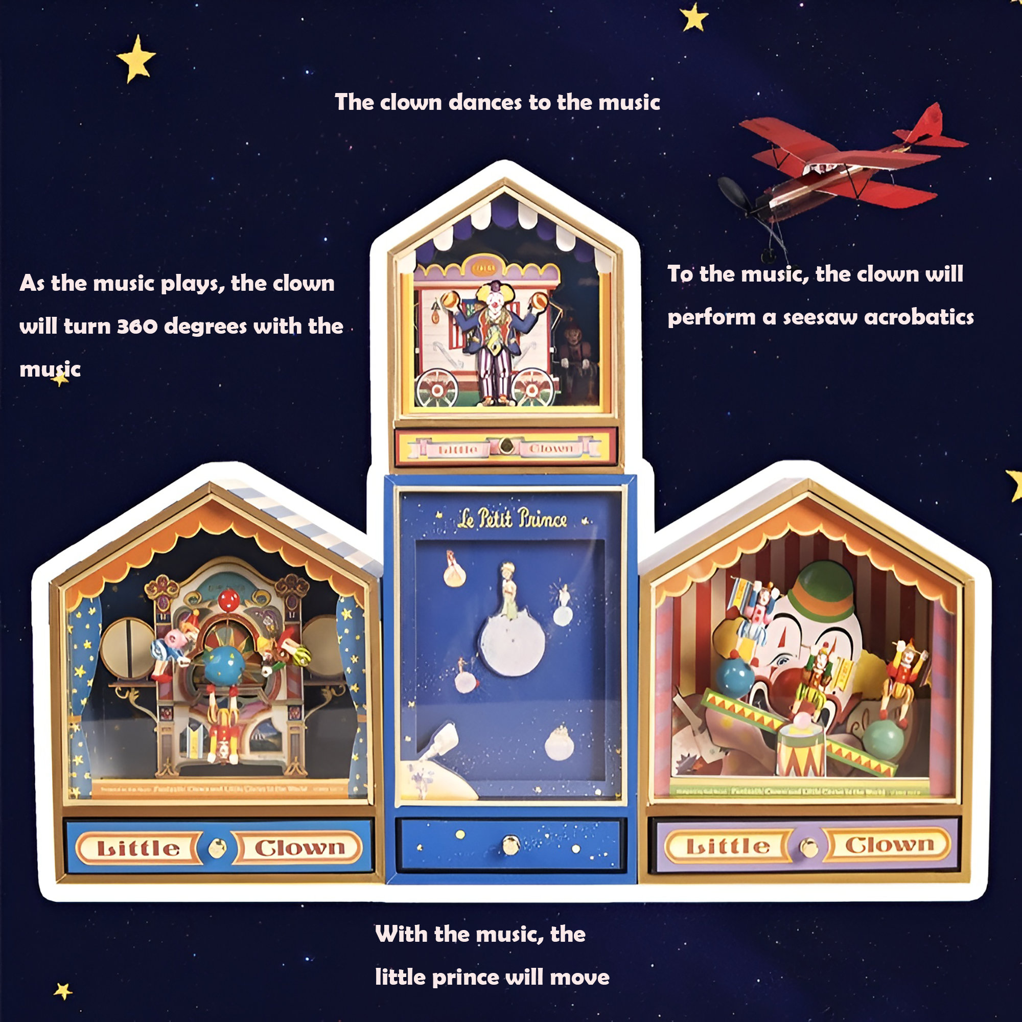 Le Petit Prince Little Prince Turning Music Box Clown Music Box