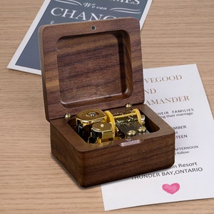 Birthday Gift Wood Custom Wind up Music Box Personalized Engraved Mini Music Box Music Box with Photo Birthday Gift Boy Girl or Her