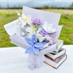 Birthday Gift Handmade Crochet Flower Bouquet| Anniversary or Graduation Gift for Her| Forever Flowers,Personalized & Beautifully Crafted