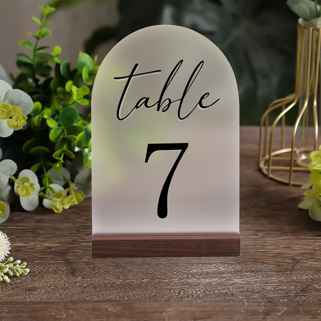 Mothers Day Wedding Arched Table Numbers- Custom Frosted Acrylic|modern ...