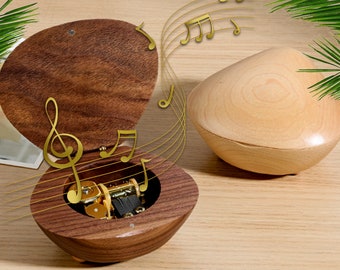 Birthday Shell-shaped wooden personalized gift music box engraved custom music box creative music box Unique gift for Mom gift for her