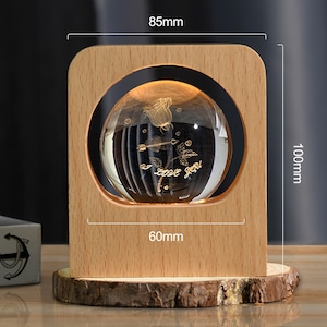 Fathers Day Gift 3D Crystal Photo Custom Engraved Night Light - The Little Prince Personalized Wedding & Anniversary Gifts, LED Base image 5