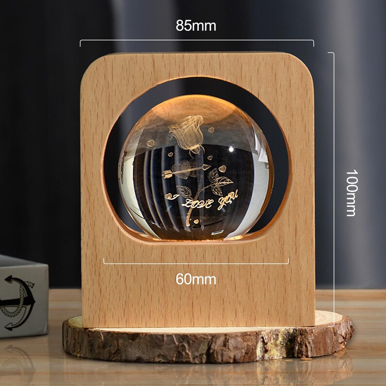 Fathers Day Gift 3D Crystal Photo Custom Engraved Night Light - The Little Prince Personalized Wedding & Anniversary Gifts, LED Base image 5