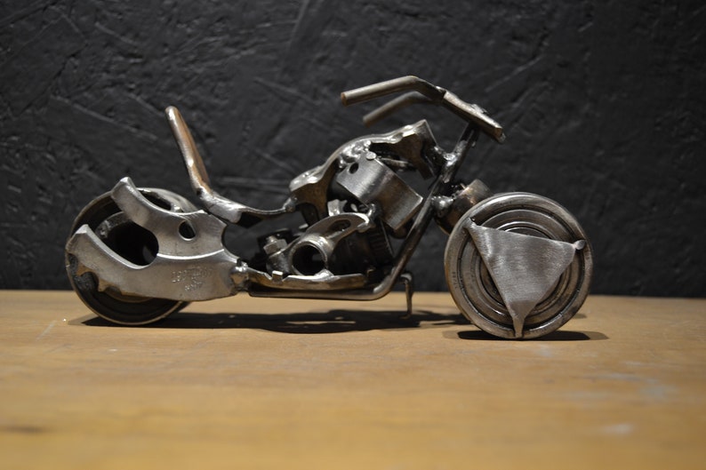Scrap Metal Art Motorcycle Sculpture Etsy