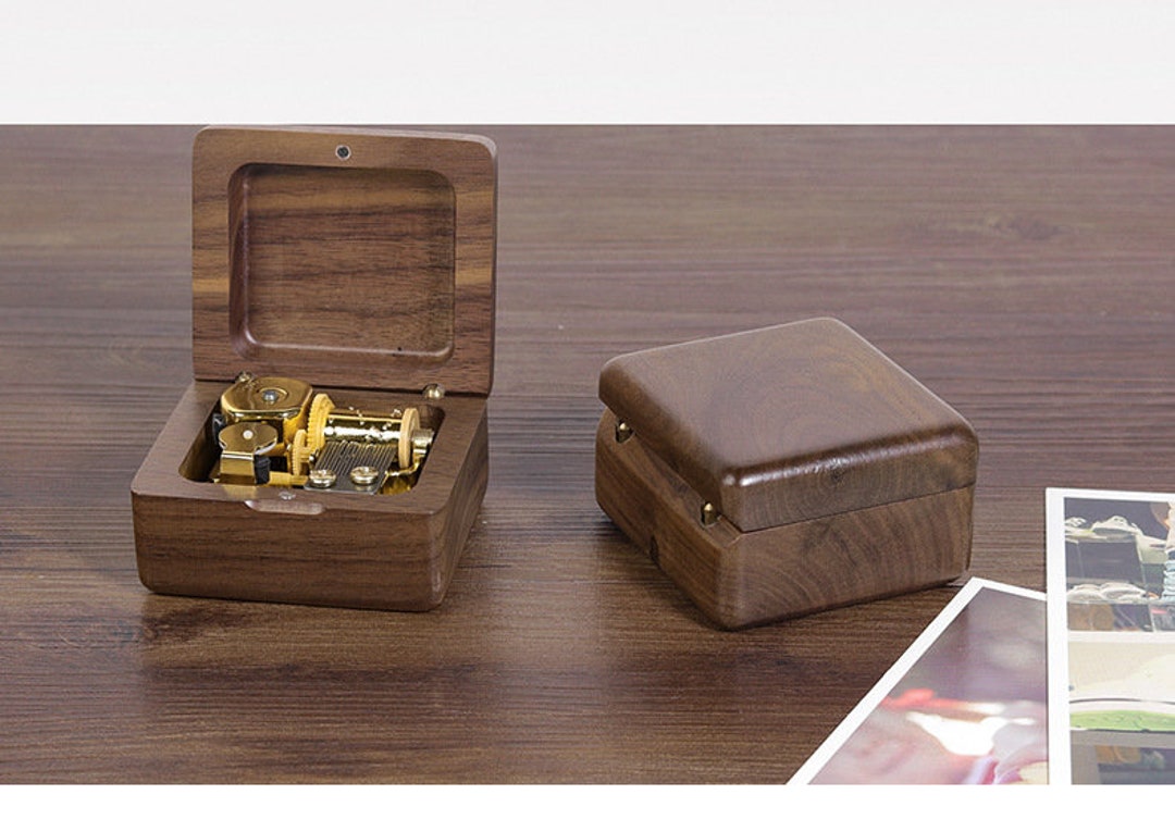 Custom Engraved Wooden Music Box Couple Anniversary Gift Etsy