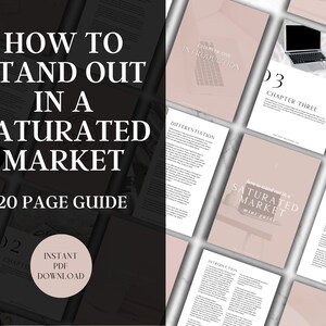 How To Stand Out In A Saturated Market eBook || PDF | Entrepreneur | Small Business Owner | Product USP | Printable eBook | Instant Download