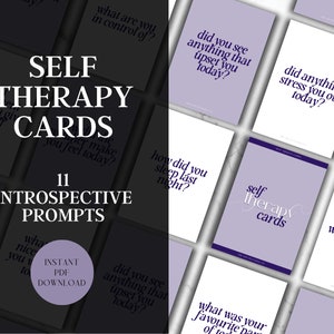 Self-Help Therapy Cards || Mental Health Cards, Self Help Therapy Card Deck, Printable Self Care Card Deck, Mindfulness Cards For Kids