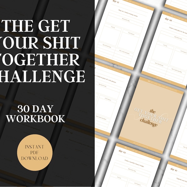 30 Day Organize Your Life Workbook || Life Organizer Printable Planner Instant Download, Organization Planner Printables, Self Improvement