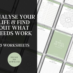 Wheel Of Life Goal Setting Workbook || Self Empowerment Printable Digital Planner, Done For You Personal Development Therapy Tool, Self Help