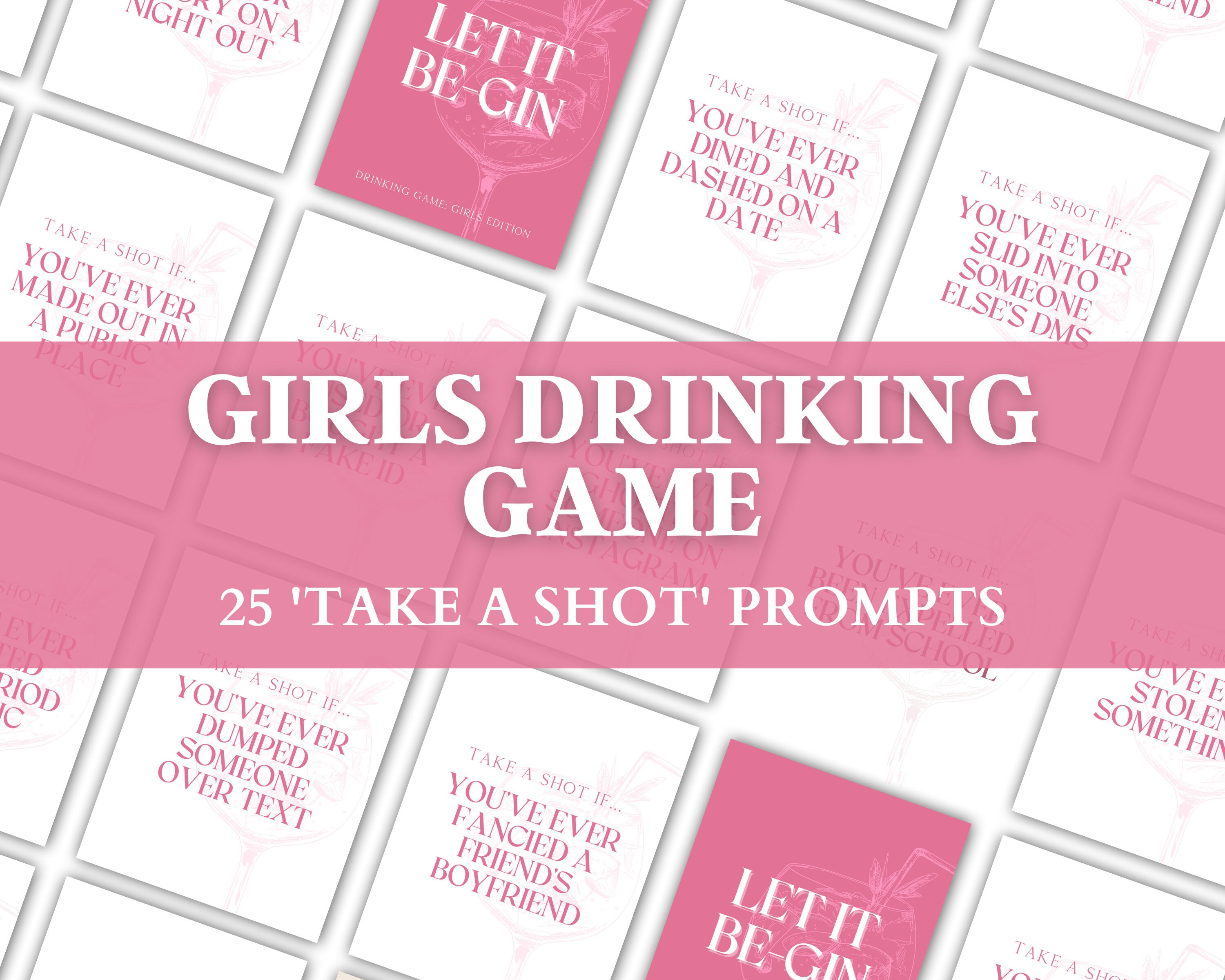 Girls Drinking Games for Adults Printable Hen Party Games for