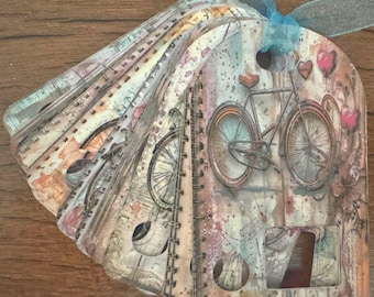 Floss Drops, Set of 20, Romantic Bicycles Theme