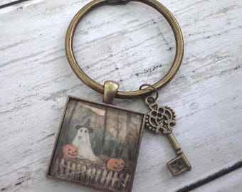 Thread Keep / Floss Ring Bling - Halloween Ghost and Pumpkins