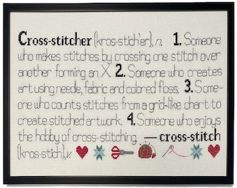 Definition of a Cross-Stitcher (PDF) Cross Stitch Pattern