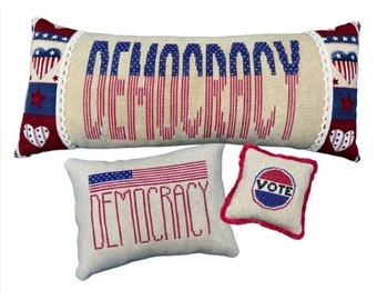 PDF Kreuzstich Stickmuster | Democracy Trio (PDF) | 3 Verschiedene Muster