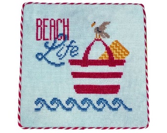 PDF Kreuzstich Stickmuster | Strandleben | Stichanzahl 70B x 70H