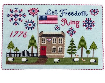 PDF Kreuzstich Stickmuster | Lass Freiheit Ring | Stichanzahl 145b x 92h