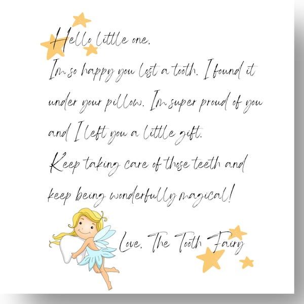Letter from the Tooth Fairy, Printable