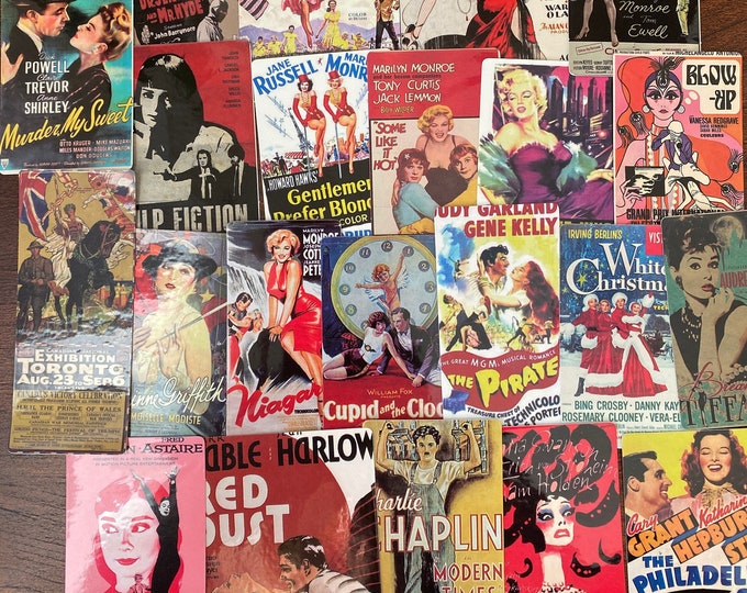 22 Vintage Movie Posters Stickers Pack Vinyl Stickers for Collage