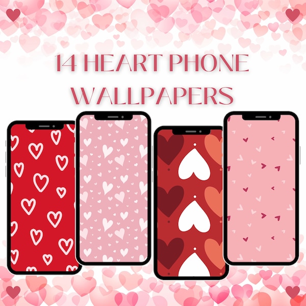 Hearts Phone Backgrounds Simple Love Phone Wallpapers  Red Pink White iPhone Lock Screen Valentine Instagram Story Valentines Backgrounds