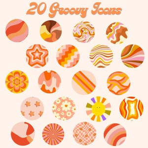 20 Groovy Icons for Instagram Highlights/themed App Icons - Etsy