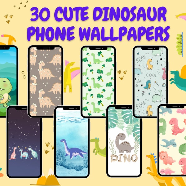 Phone Backgrounds Dinosaurs Cute Phone Wallpapers Dinos iPhone Android Dinosaur Screen Instagram Backgrounds T-rex Brontosaurus Triceratops