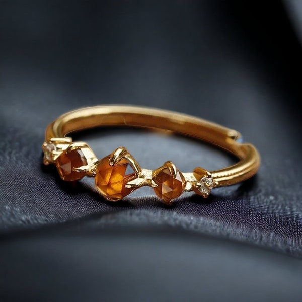 Orange Gemstone Ring - Etsy