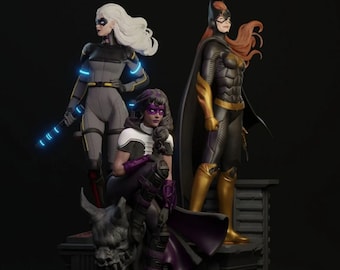 Dc grils Black Canary Huntress Batwoman Gotham City Dc Universe Statue Figure 3d Model 3d Printer 3d stl files